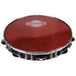 Pandeiro 12" formica noir - peau prismatique rouge - Pro